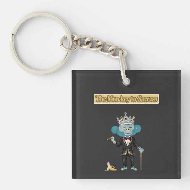 The Mon-key To success gift  Keychain (Front)