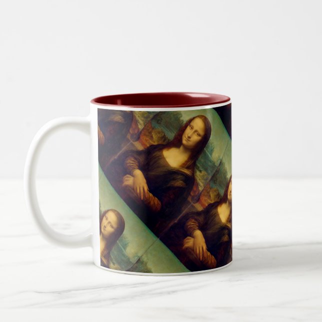 The Mona Lisa By Leonardo Da Vinci Two-Tone Coffee Mug (Left)
