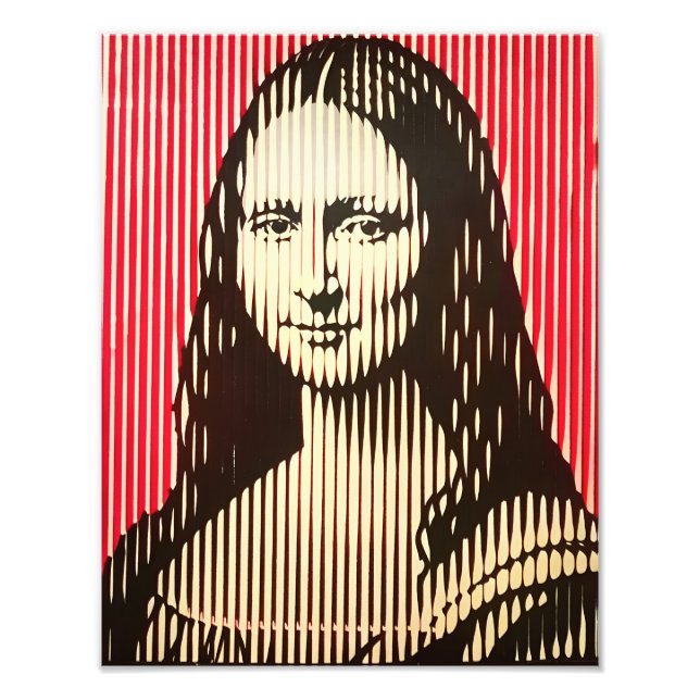 The Mona Lisa in BAUHAUS optical illusion style Photo Print (Front)