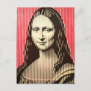 The Mona Lisa in BAUHAUS optical illusion style Postcard