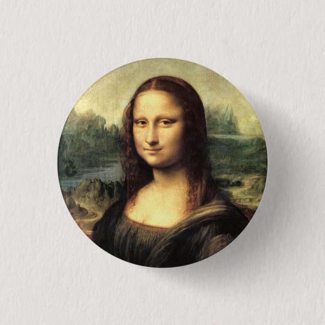 The Mona Lisa Leonardo da Vinci   1 Inch Round Button (Front)