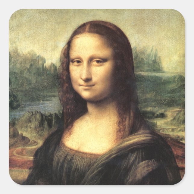 The Mona Lisa Leonardo da Vinci       Square Sticker (Front)