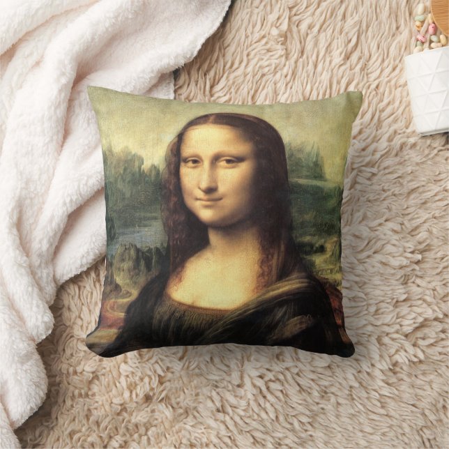 The Mona Lisa Leonardo da Vinci  Throw Pillow (Blanket)