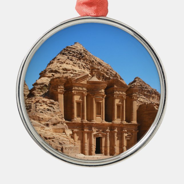 The Monastery Petra Jordan Metal Ornament (Front)