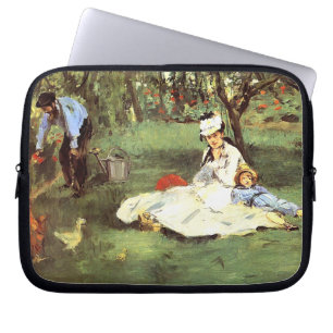  The Monet family in their garden Edouard Manet    Laptop Sleeve