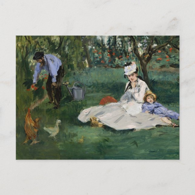 The Monet Family in Their Garden | Édouard Manet Postcard (Front)