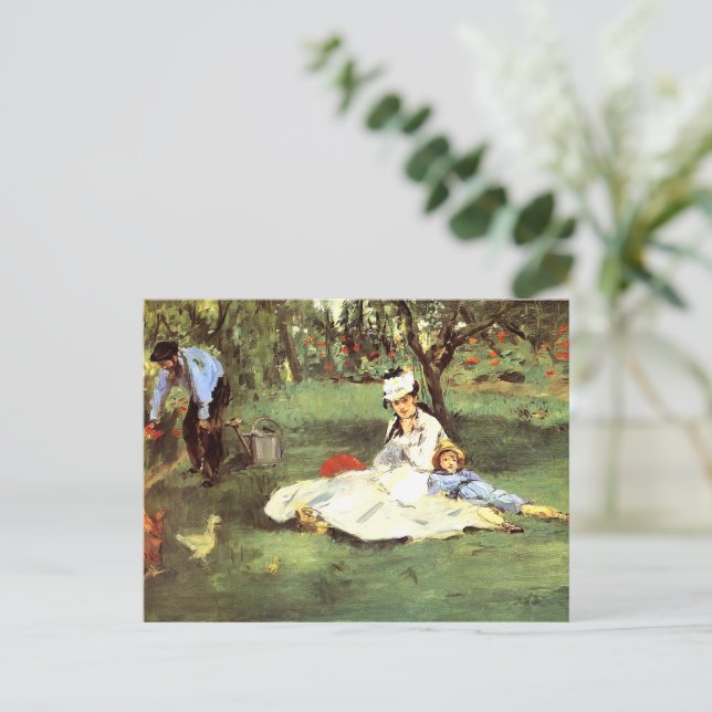  The Monet family in their garden Edouard Manet   Postcard (Standing Front)