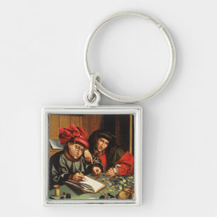 The Money Lenders (oil on oak panel) Keychain