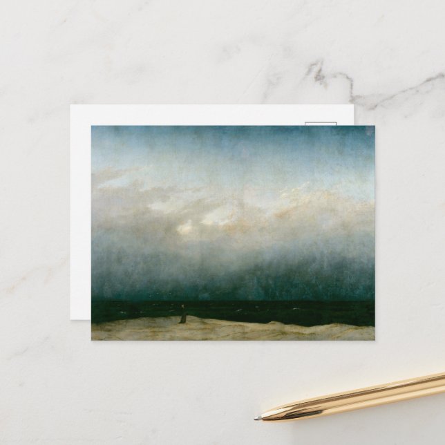 The Monk by the Sea by Caspar David Friedrich Holiday Postcard (Front/Back In Situ)