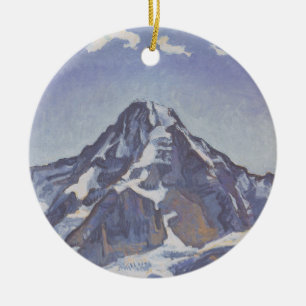 The Monk Mountain With Clouds (Ferdinand Hodler) Ceramic Ornament