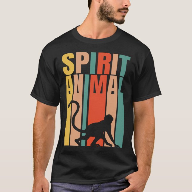 The Monkey Is My Spirit Animal  Retro T-Shirt (Front)