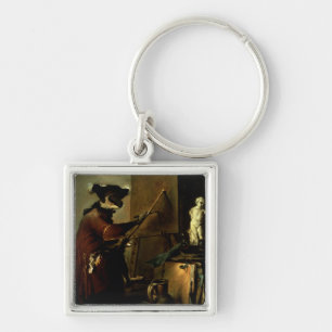The Monkey Painter, 1740 (oil on canvas) Keychain