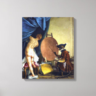 The Monkey Painter Canvas Print