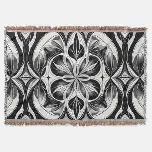The Monochrome Bloom Throw Blanket