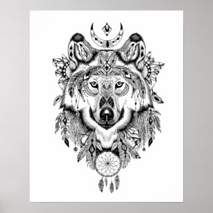 The Monochrome Wolf Poster