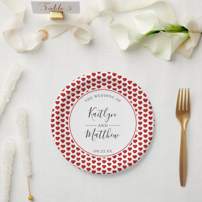 The Monogram Playing Card Wedding Collection Paper Plate (Wedding)