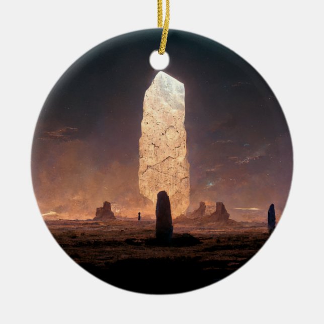 The Monolith 4 Fantasy Sci-Fi Ceramic Ornament (Front)