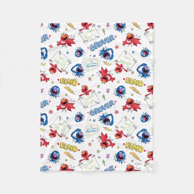 The Monster at the End of This Story Pattern Fleece Blanket (Front)