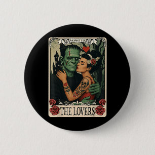 The Monster Frankenstein And Bride The Lovers Taro 2 Inch Round Button