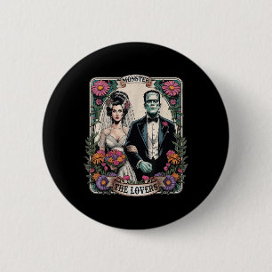 The Monster Frankenstein And Bride The Lovers Taro 2 Inch Round Button