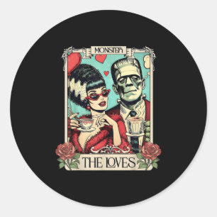 The Monster Frankenstein And Bride The Lovers Taro Classic Round Sticker