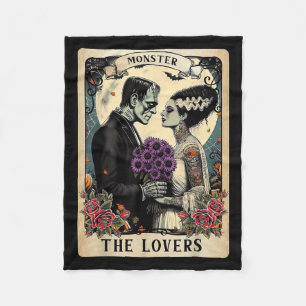 The Monster Frankenstein And Bride The Lovers Taro Fleece Blanket