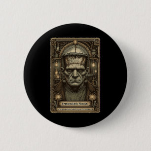 The Monster Frankenstein Vintage Halloween Tarot C 2 Inch Round Button