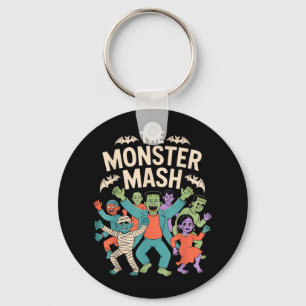 The Monster Mash Halloween Dance Party Cute Retro  Keychain