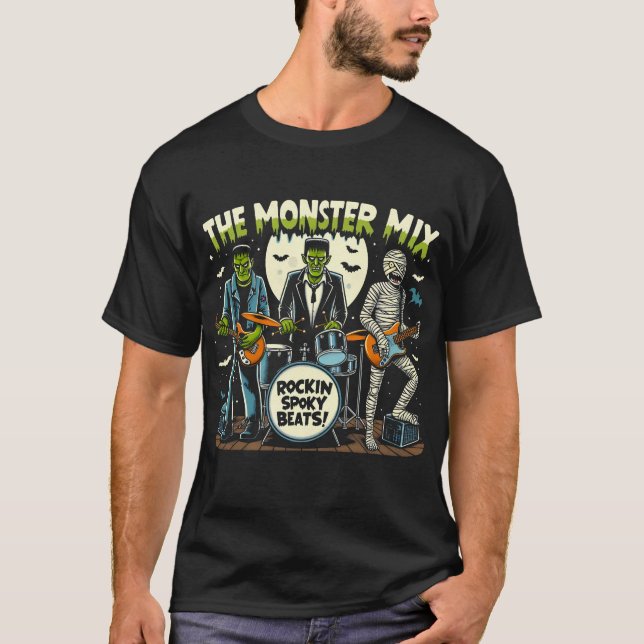 The Monster Mix Rockin Spooky Beats  T-Shirt (Front)