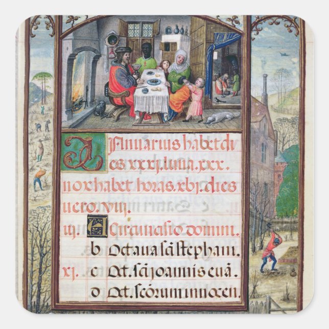 The month of January Square Sticker (Front)