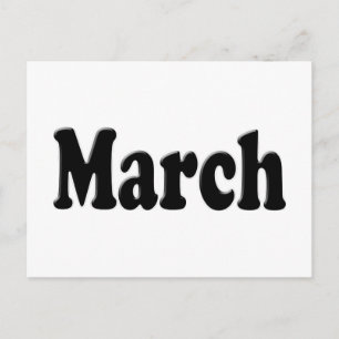 The Month of March Text Postcard