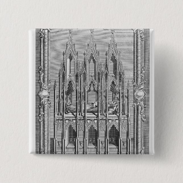 The Monument of Edward II 2 Inch Square Button (Front)
