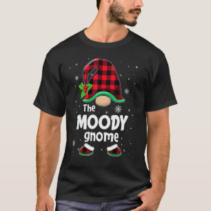 The Moody Gnome Buffalo Plaid Christmas Matching F T-Shirt