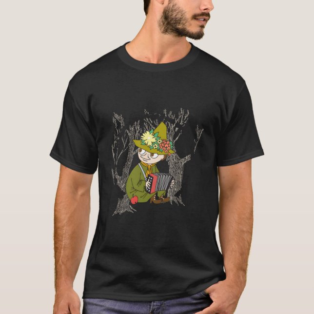 The Moomins Snufkin With Accordion T-Shirt (Front)