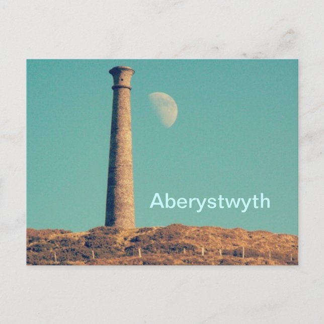 The Moon and a Tower: Aberystwyth Postcard (Front)