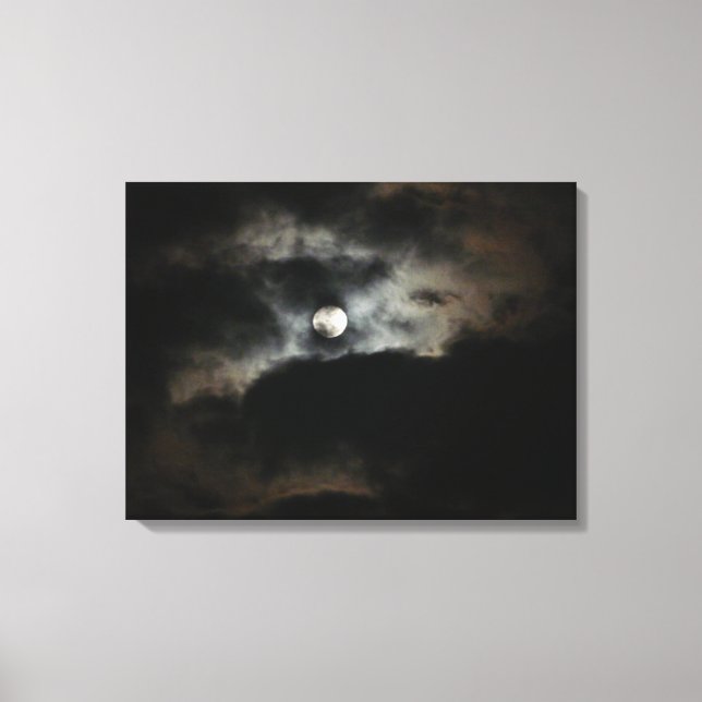 The Moon and Eye-Full Moon Sky Canvas Print (Front)