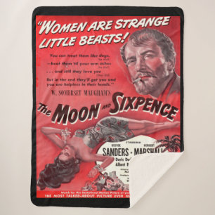 The Moon and Sixpence Sherpa Blanket