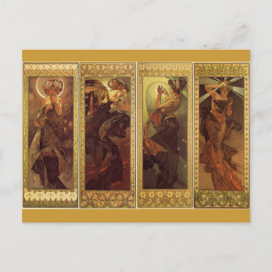 The Moon and the Stars - Art Nouveau Postcard