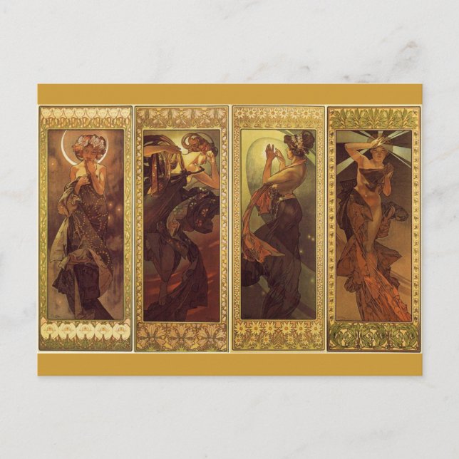 The Moon and the Stars - Art Nouveau Postcard (Front)