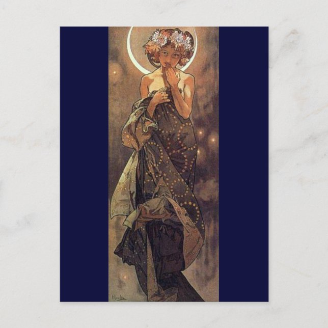 The Moon - Art Nouveau Postcard (Front)
