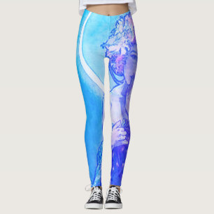 "The Moon" by Mucha Violet Leggings