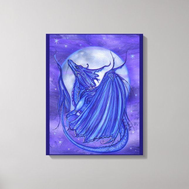 The "Moon Glow" Dragon fantasy by Renee Lavoie  Canvas Print (Front)