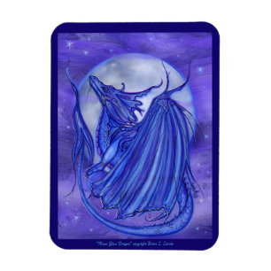 The "Moon Glow" Dragon fantasy by Renee Lavoie     Magnet