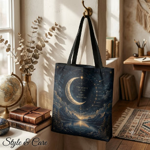 The Moon Guides Celestial Moon & Stars Art Tote Bag