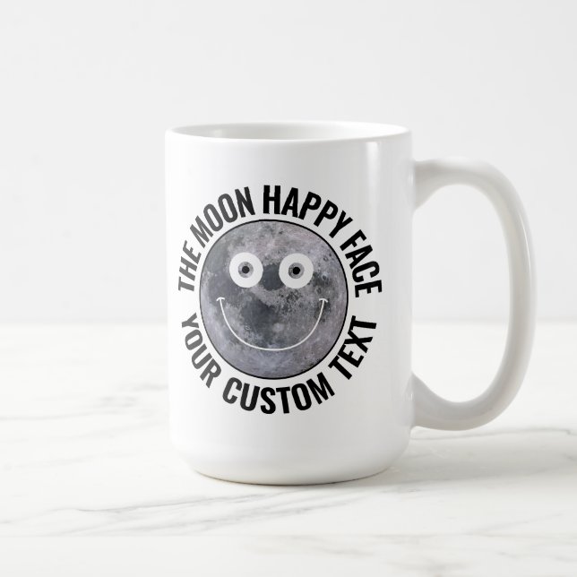 The Moon Happy Face Personalized Large Custom Mug (Right)