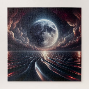 The Moon Reflecting over the Ocean Jigsaw Puzzle