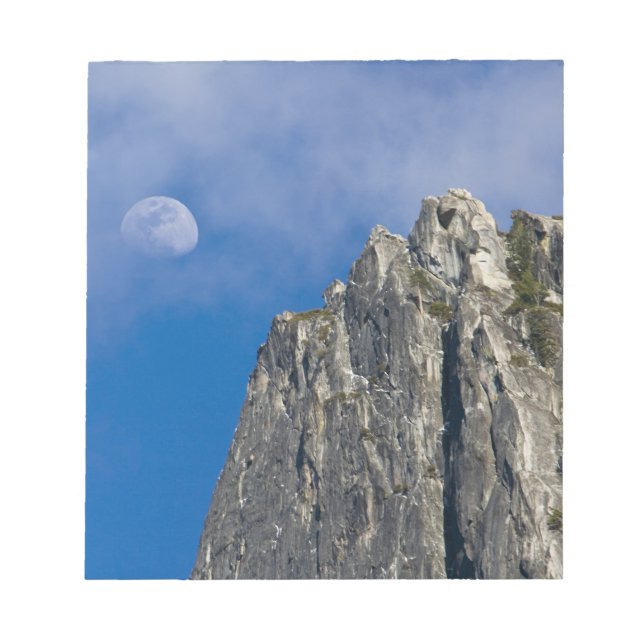 The moon rises and shines through the clouds notepad (Front)