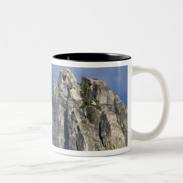 The moon rises and shines through the clouds Two-Tone coffee mug (Right)