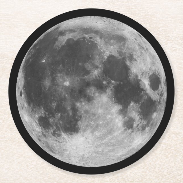 The Moon Round Paper Coaster (Front)