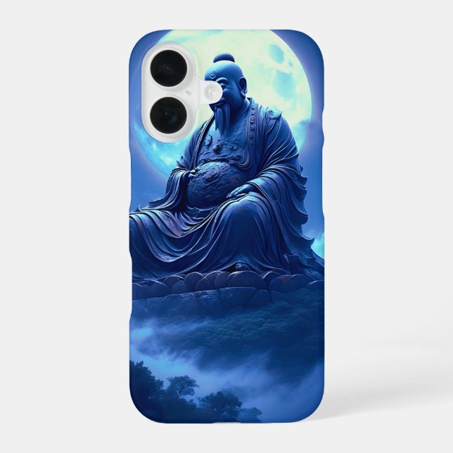 The Moon’s Blessing Over the Celestial Statue iPhone 16 Case (Back)